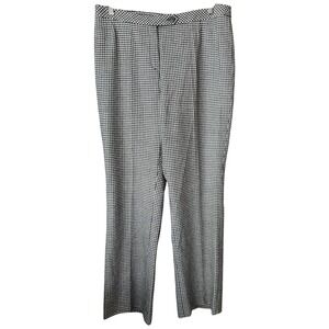AKRIS Punto Wool Dress Pants Womens 14 Houndstooth Plaid Trouser Career 36x31"